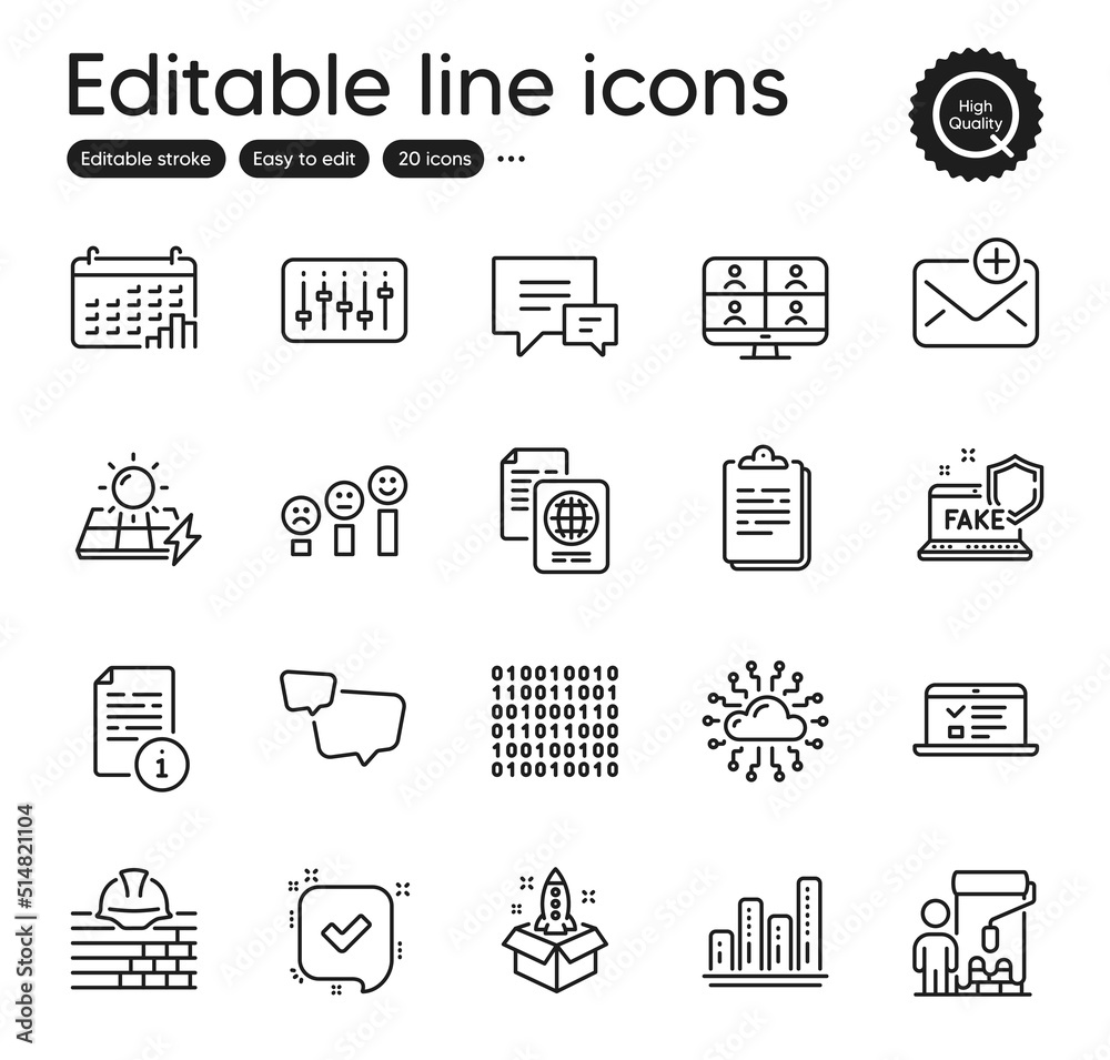 Set of Education outline icons. Contains icons as Comment, Graph chart and Confirmed elements. Startup, Painter, Customer satisfaction web signs. Speech bubble, New mail, Binary code elements. Vector Set of Education outline icons. Contains icons as Comment, Graph chart and Confirmed elements. Startup, Painter, Customer satisfaction web signs. Speech bubble, New mail, Binary code elements. Vector
