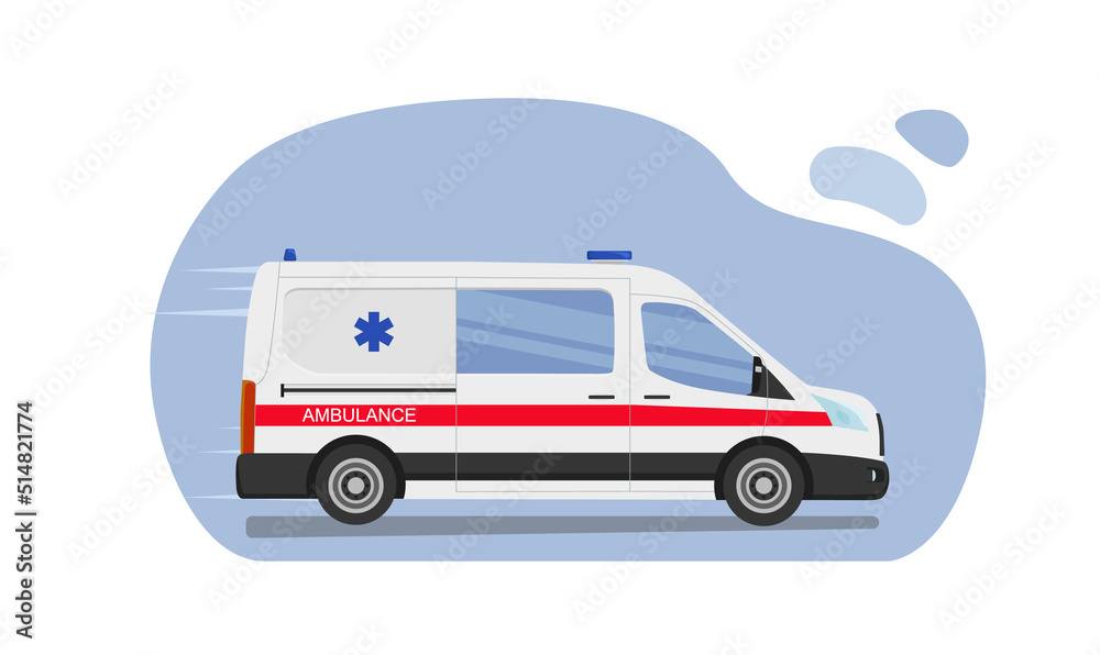 Flat style ambulance. Vector illustration. Flat style ambulance. Vector illustration.