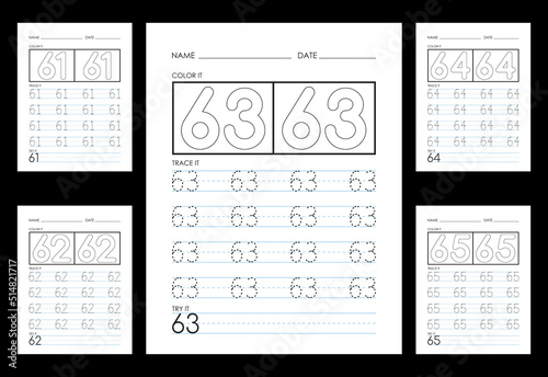 Tracing And Coloring Numbers Worksheets Learn Numbers.