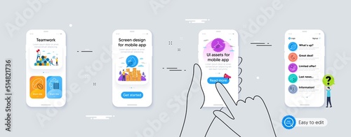Set of Insomnia, Organic tested and Thermometer line icons. Phone ui interface. Include Slow fashion, Bio shopping, Water drop icons. Soy nut, Mint leaves, Leaves web elements. Vector