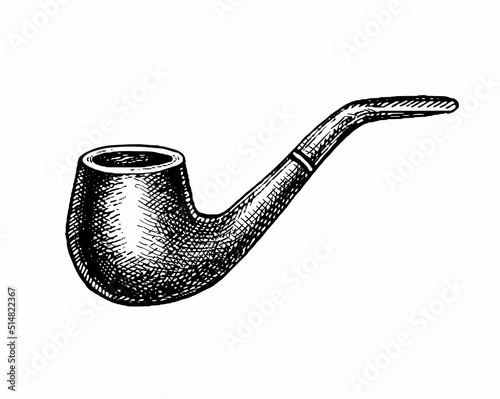 Smoking pipe ink sketch.