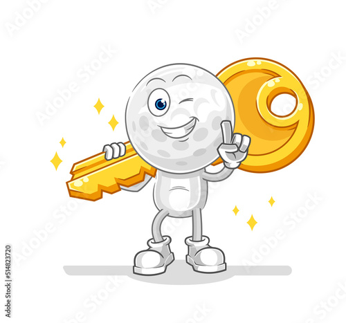 golf head carry the key mascot. cartoon vector