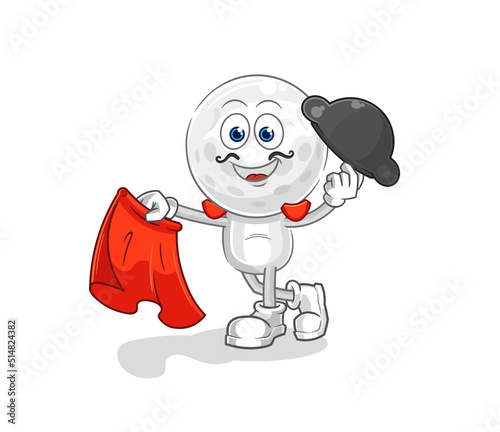 golf head matador with red cloth illustration. character vector