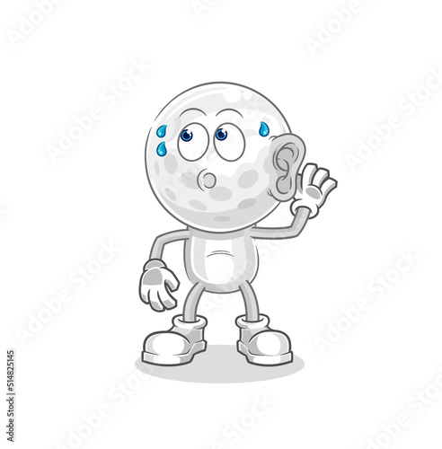 golf head eavesdropping vector. cartoon character