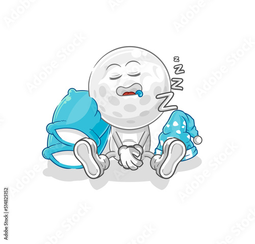 golf head sleeping character. cartoon mascot vector