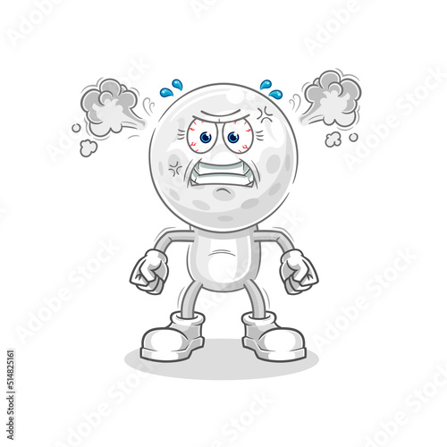 golf head very angry mascot. cartoon vector