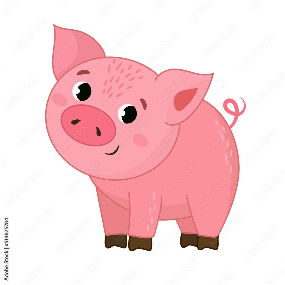 funny farm animal isolated on transparent background. vector illustration funny farm animal isolated on transparent background. vector illustration