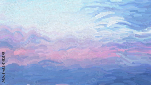 Abstract oil painting evening sky in beige and bright colors. Colored clouds. Contemporary art random paint strokes in warm colors. Abstract painting illustration size 12K Painting sky with deep color