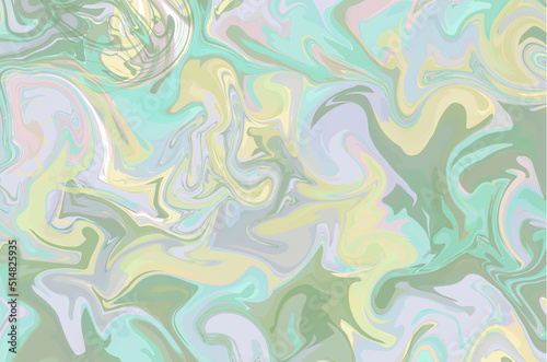 Liquid marble design abstract painting background with green splash texture.