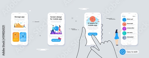 5g cloud, Cyber attack and Cogwheel line icons for website, printing. Phone ui interface. Collection of Freezing water, Windy weather, Fire energy icons. Vector
