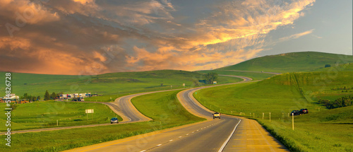 Grassland along Interstate Highway 94,central North Dakota photo