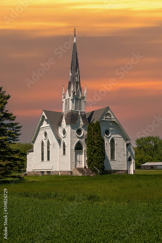 A country Lutheran church, near plesant Valley in north wsestern North Dakota. photo