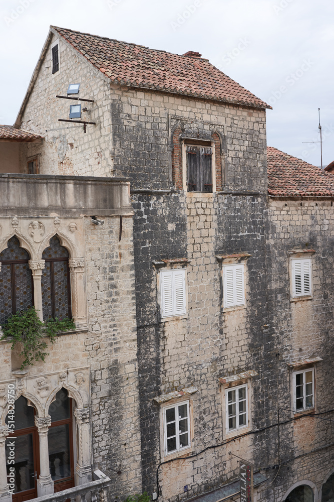 Trogir, Croatia - May 28, 2022- the view from the terrace of the Cathedral of St. Lawrence 