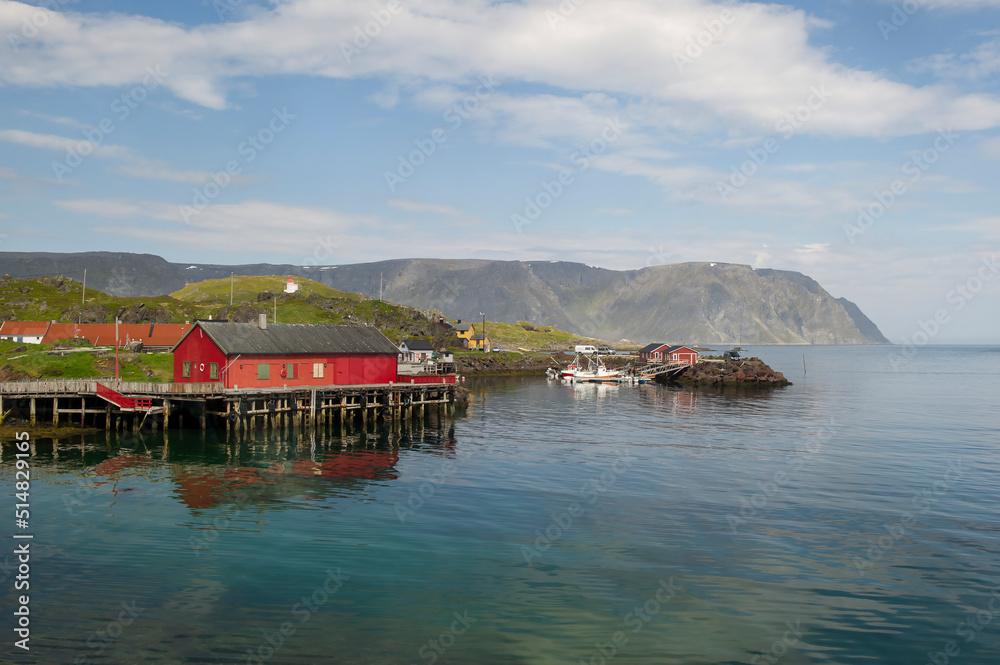 Honningsvag. Norwegian. 06.23.2015.Small fishing port in Honningsvag