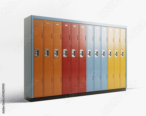 Obraz na plátne Bank Of Colorful School Lockers