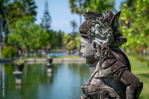 statue in water palace in bali