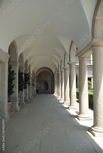 arches of monastery of El Escorial in Spain