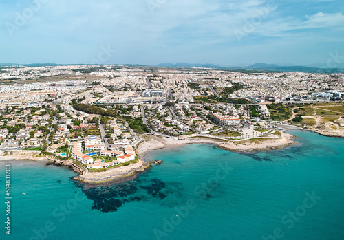 Playa Flamenca seaside, aerial shot. Spain © Alex Tihonov