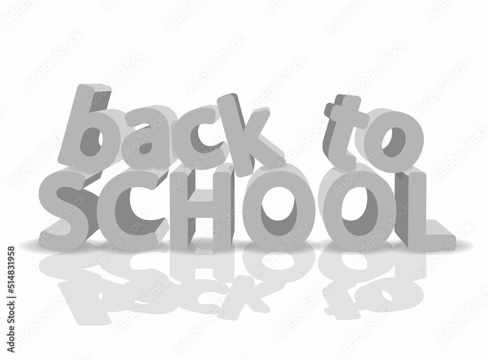 Back to school banner 3d, vector illustration Back to school banner 3d, vector illustration