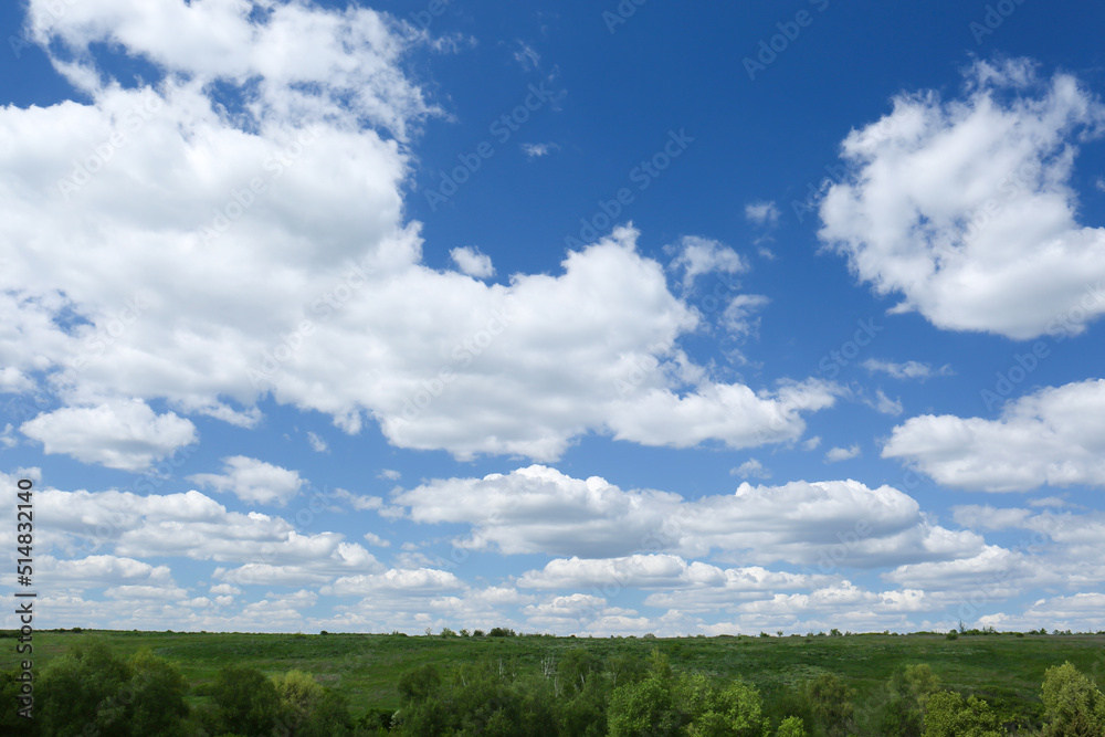 Beautiful landscape with green trees on cloudy day Beautiful landscape with green trees on cloudy day