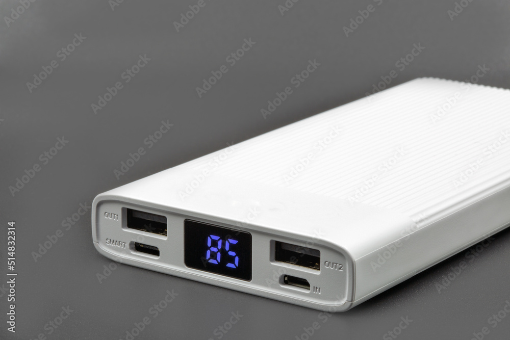 Powerbank for charging mobile devices closeup Powerbank for charging mobile devices closeup