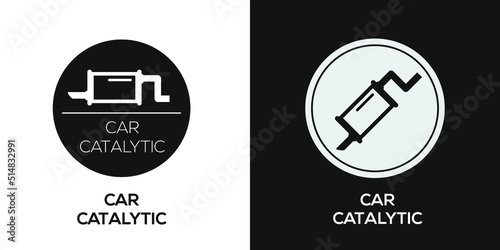 Tablou pe pânză Creative (Car catalytic) Icon, Vector sign.