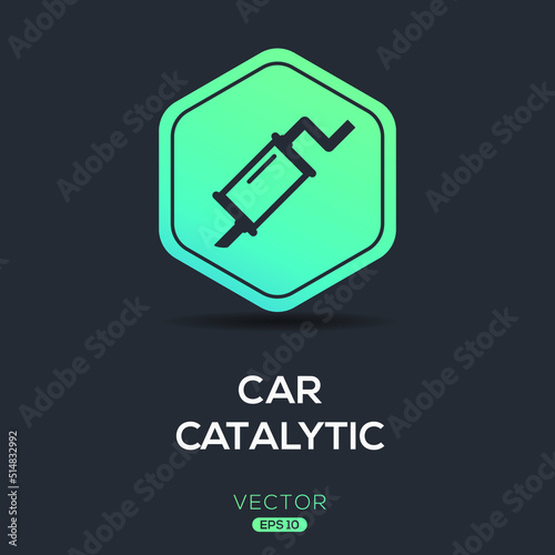 Creative (Car catalytic) Icon, Vector sign.
