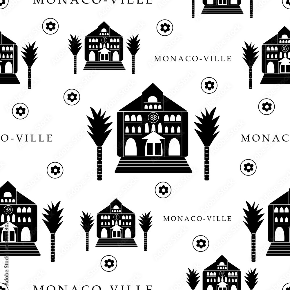 Monaco-Ville, seamless pattern