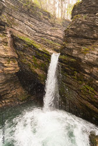 Thur waterfalls in the alps in Unterwasser in Switzerland