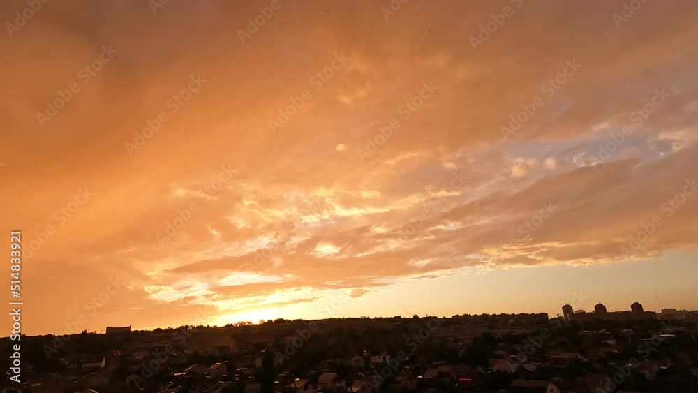 4K UHDTV panoramic sunset sky time lapse