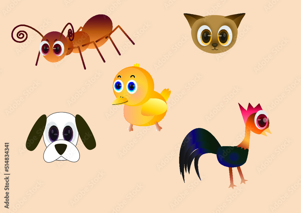 Fototapeta premium set of funny animals