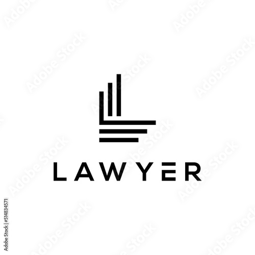 initials L Law and Building logo vector
