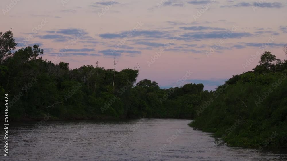 Tropical River at Sunset in Pantanal Tropical River at Sunset in Pantanal