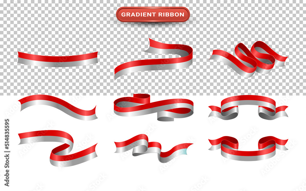 Indonesian Flag Ribbon Set for Indonesian Independence Day