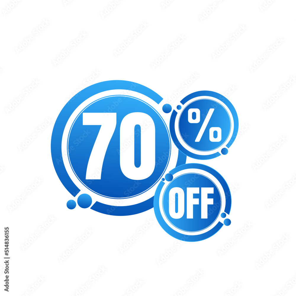 70% percent off ( OFFER), blue 3D icon design, with lots of super sale discount details. vector illustration, Seventy 70% percent off ( OFFER), blue 3D icon design, with lots of super sale discount details. vector illustration, Seventy
