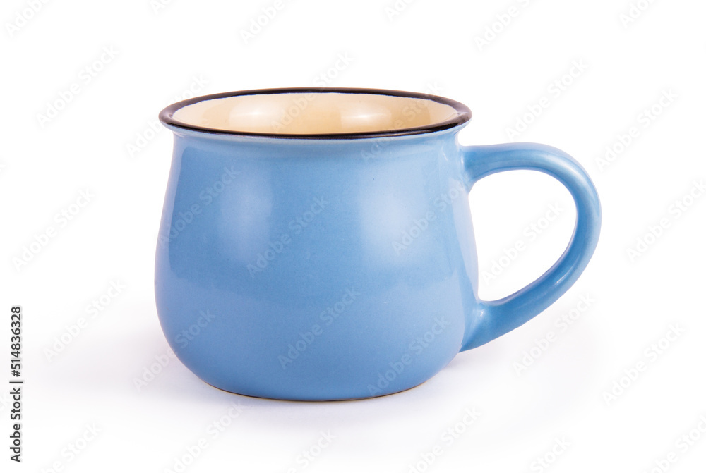 Blue mug isolated on white background