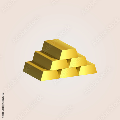 3d gold bricks. Banking and investment concept. Vector