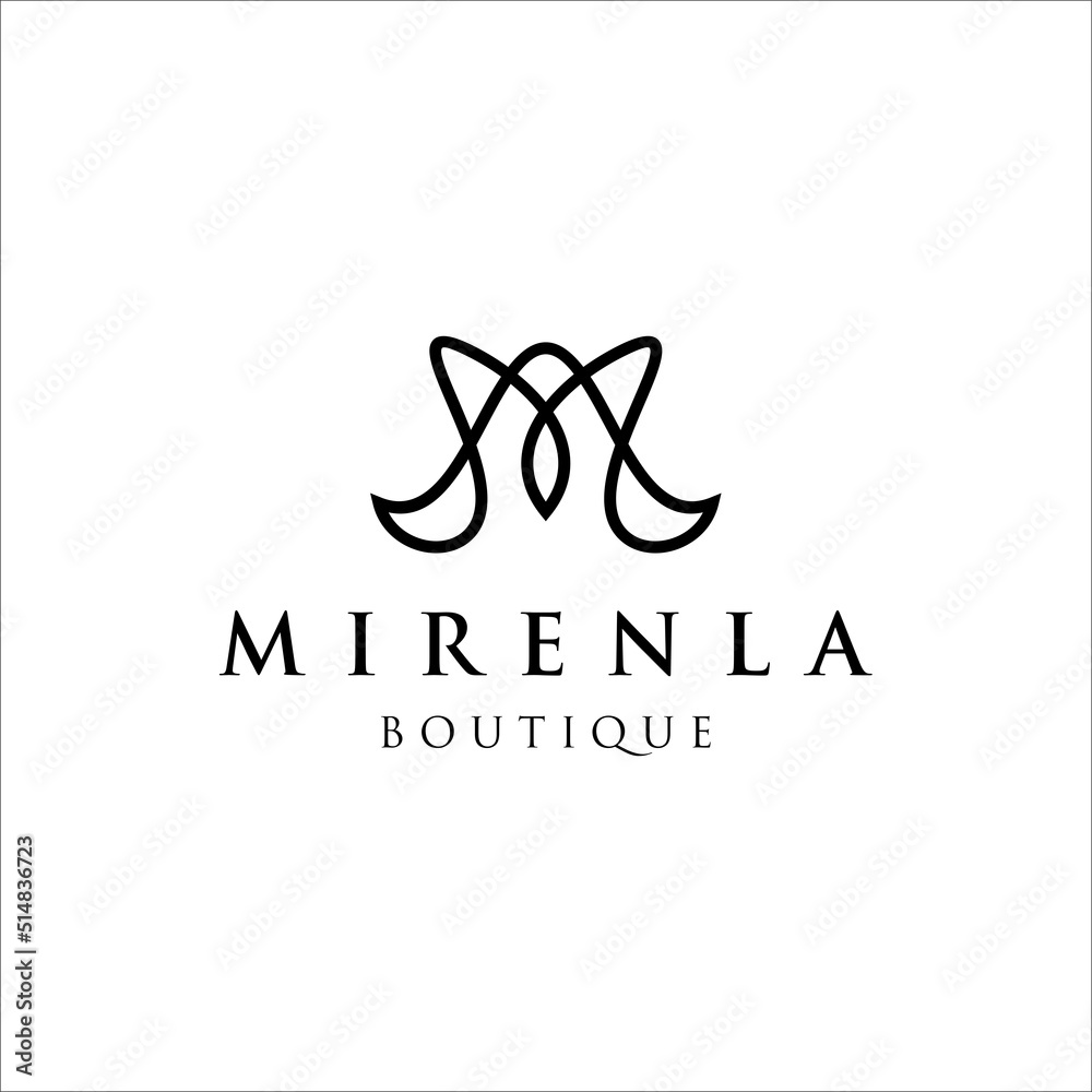 Obraz premium Initial Letter M Luxury Boutique Logo Vector