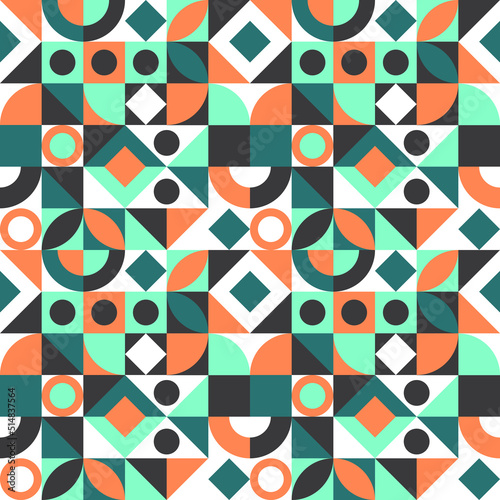 Geometric flat mosaic pattern design free vector