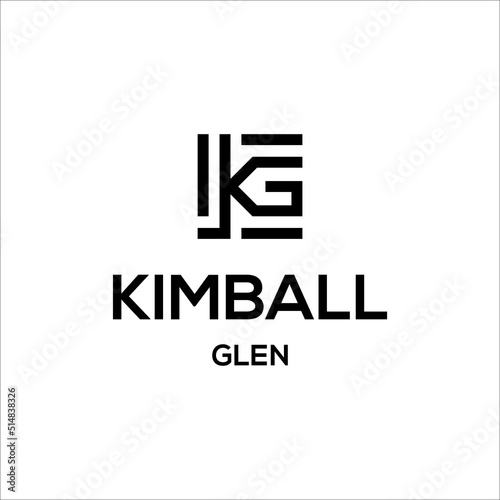 Initials KG Monogram in square logo vector