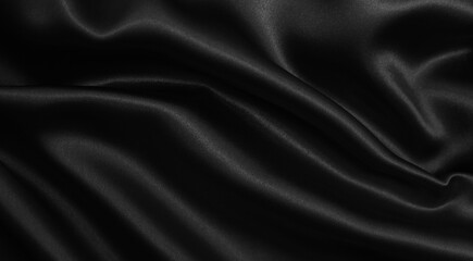 Smooth elegant black silk or satin texture as abstract background. Luxurious background design