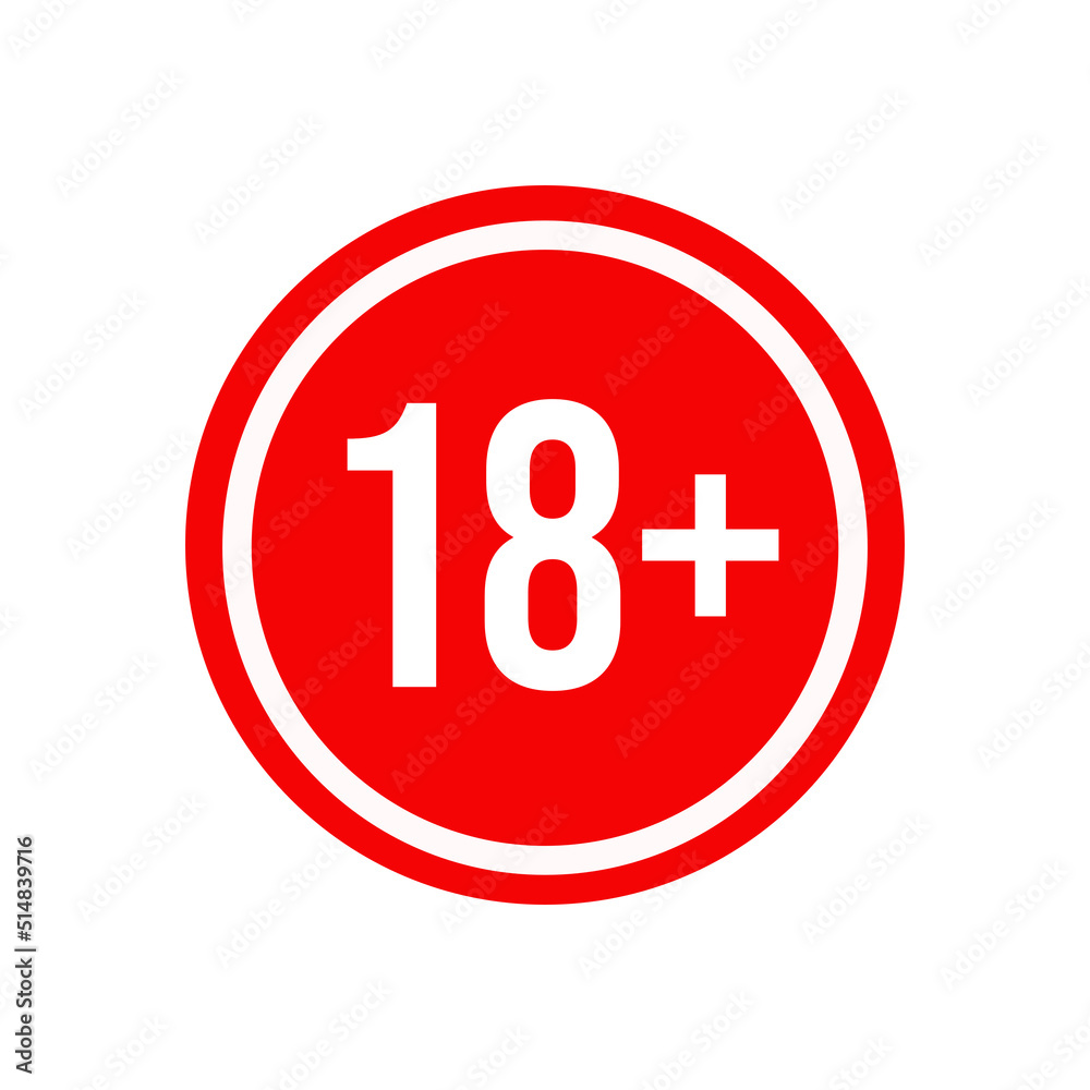 18 plus icon vector under eighteen years prohibition sign, adults only 18 plus icon vector under eighteen years prohibition sign, adults only