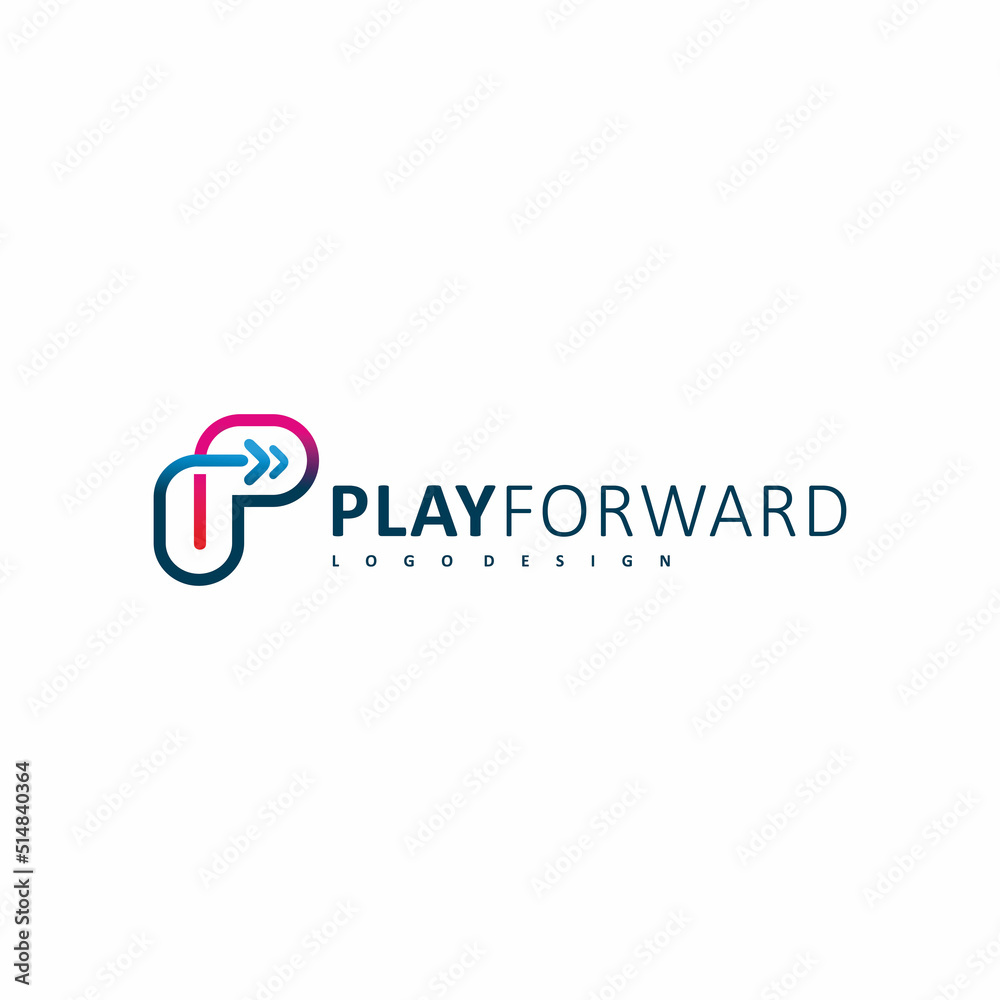 initial letter p arrow forward logo design initial letter p arrow forward logo design