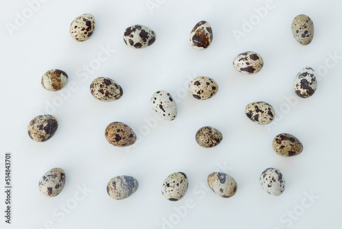 Quail Eggs Isolated on White Background