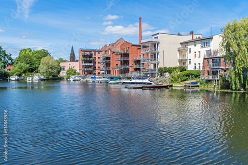 New modern living space on the waterfront of the boat harbour Buga area in Brandenburg an der Havel, Germany