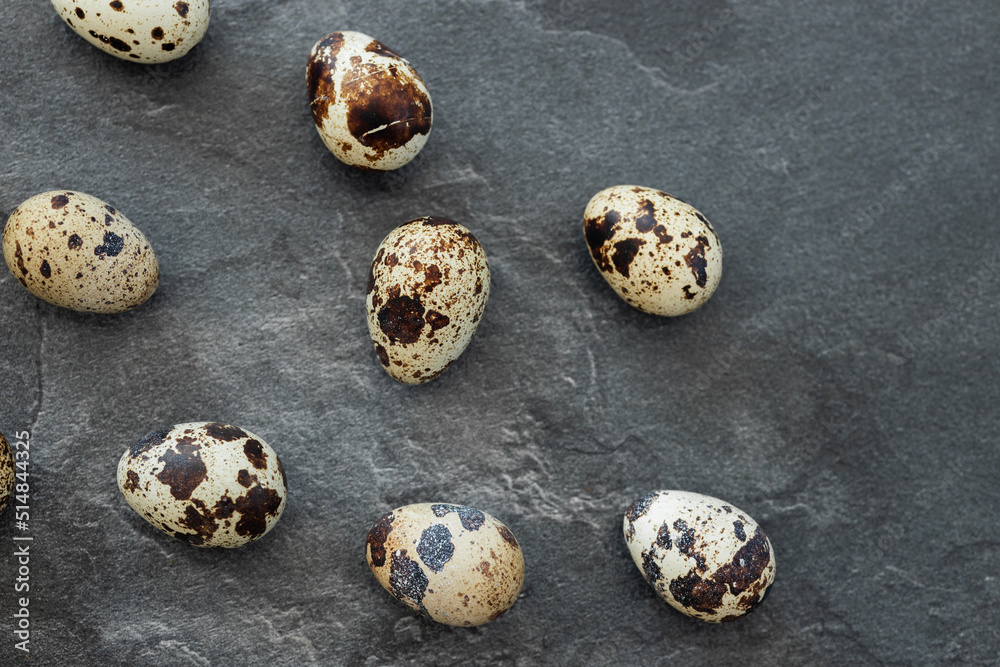 Background with small quail eggs