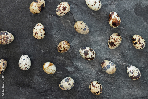 Background with small quail eggs