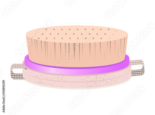 Natural body brush on white background