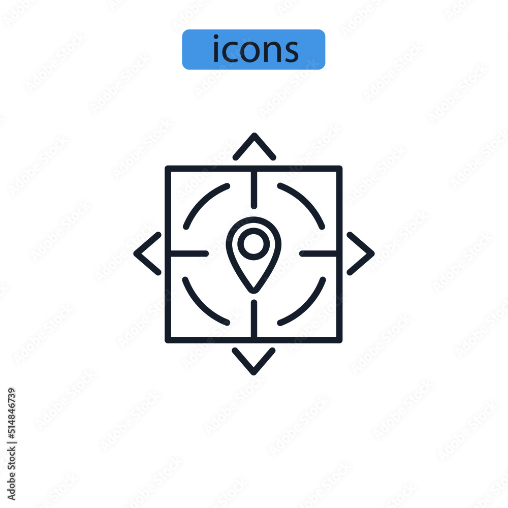 destination icons  symbol vector elements for infographic web