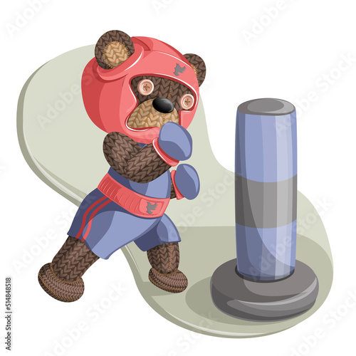 Vector image of a bear in a boxing outfit. Concept. Cartoon style. EPS 10